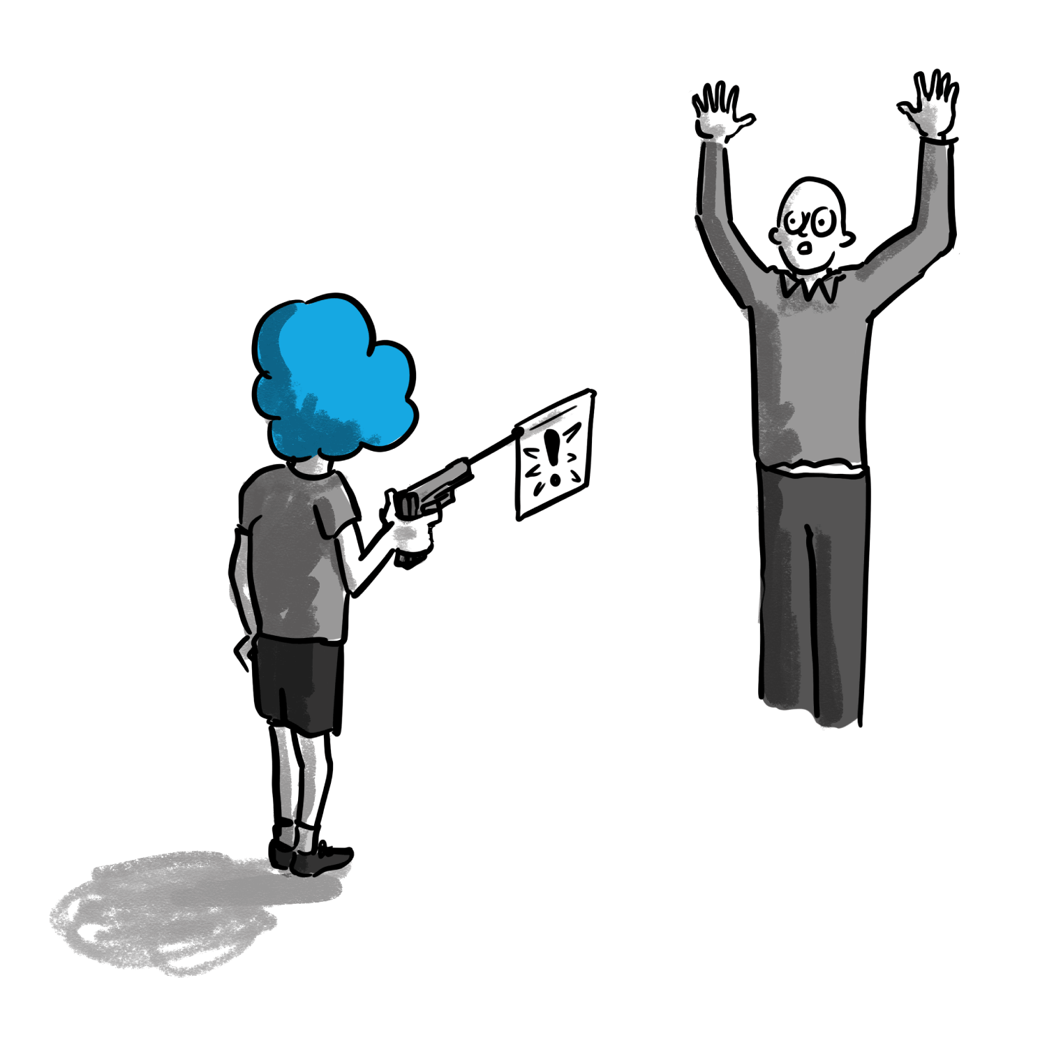 Teaser cartoon for ‘Greetings from your trauma’, a personal story about living with Alopecia
